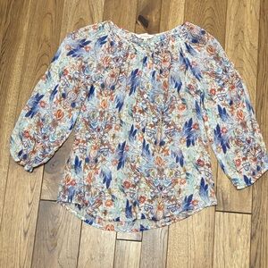 Sundance Multicolor Gauzy Floral Blouse